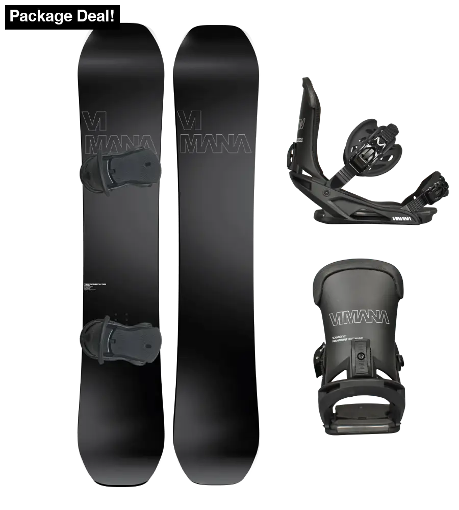 The Continental Twin V4 Package Black / 150Cm Small (36-40) Snowboard